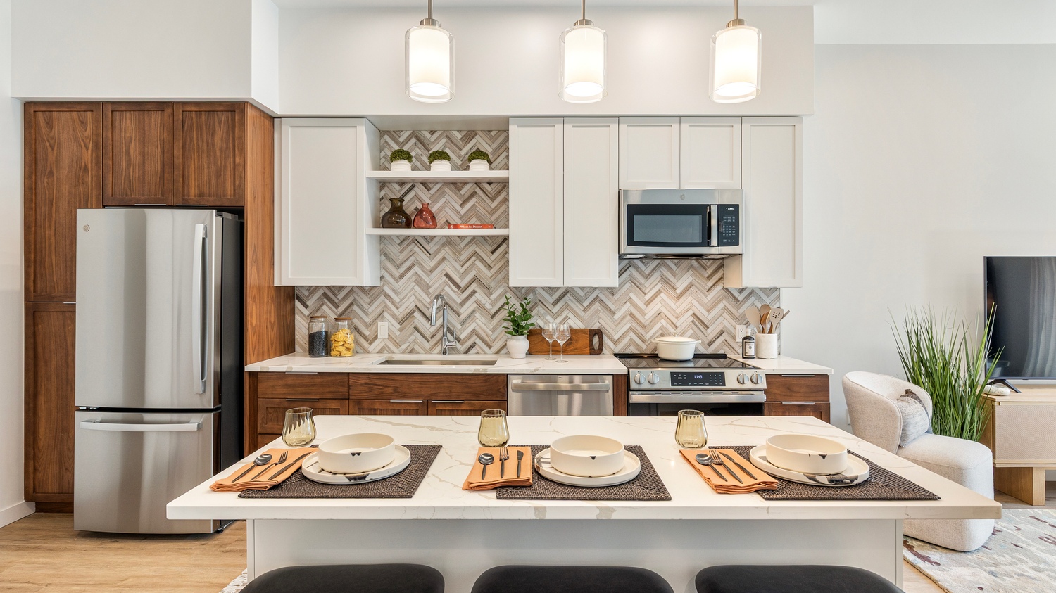 Kitchen in one of Epicurean's luxury apartments in Salem, NH