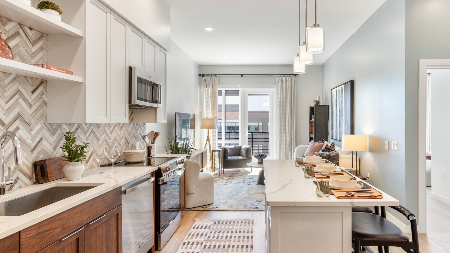 Kitchen in one of Epicurean's luxury apartments in Salem, NH