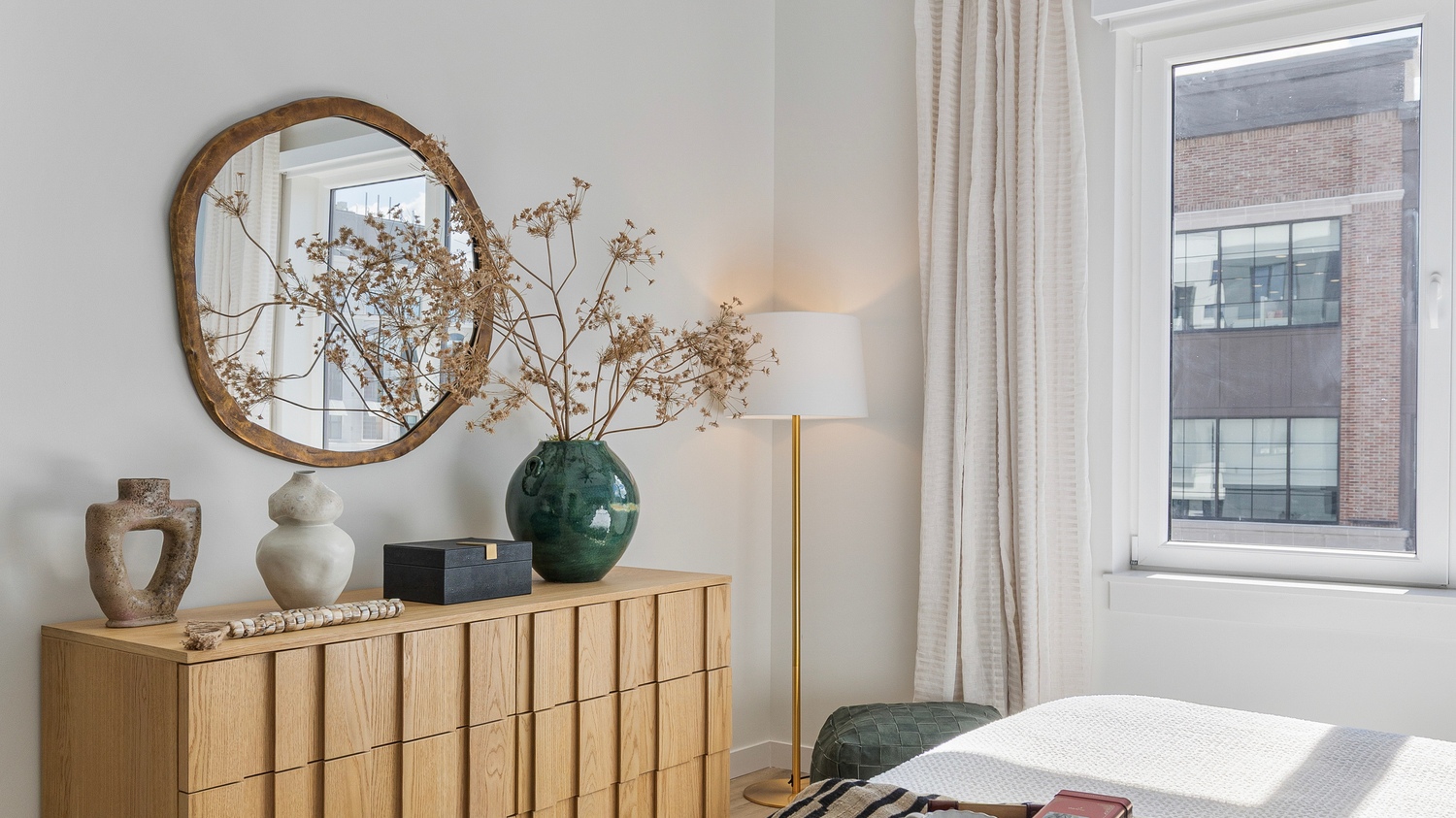Bedroom in one of Epicurean's luxury apartments in Salem, NH