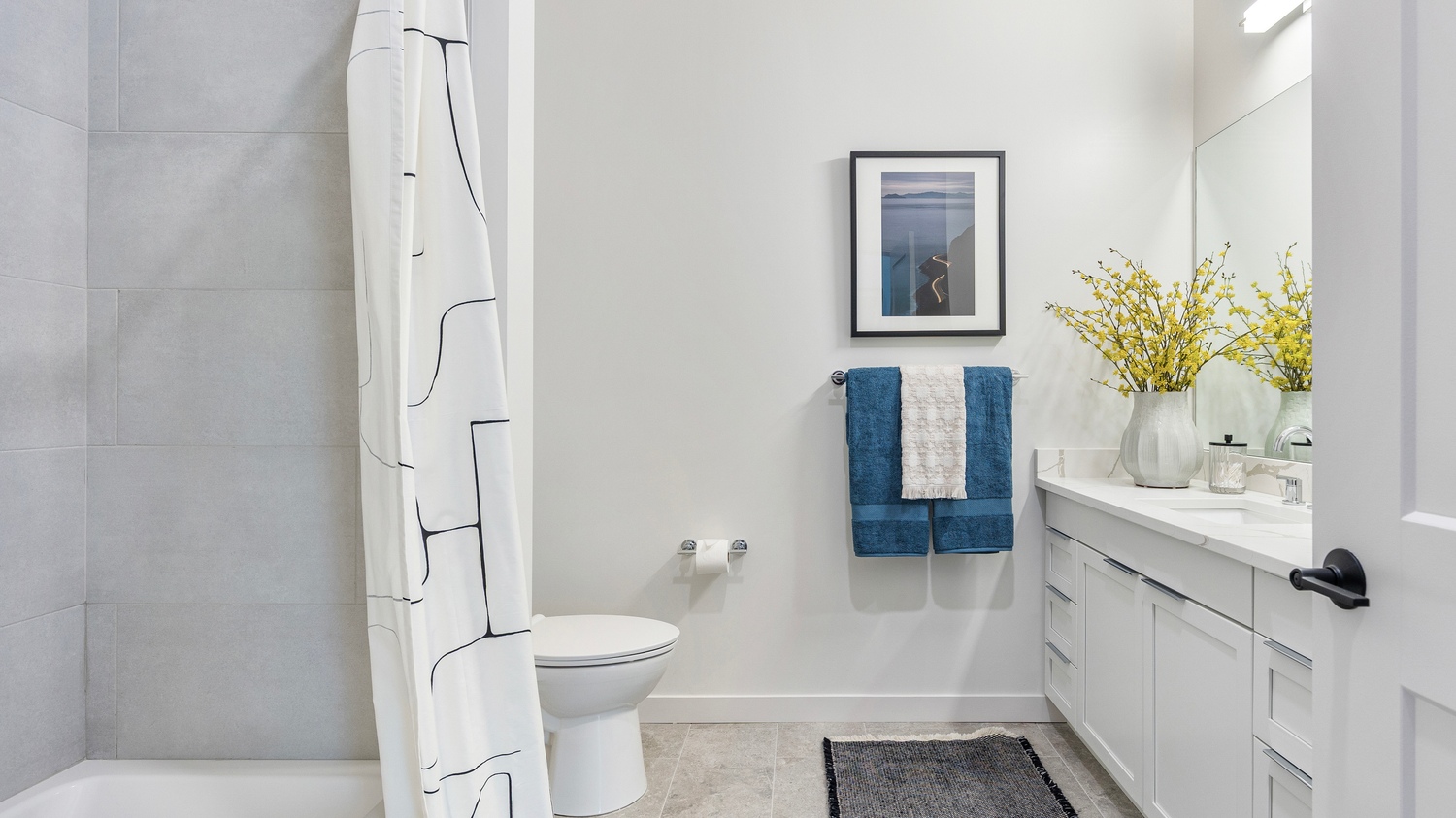 Bathroom in one of Epicurean's luxury apartments in Salem, NH