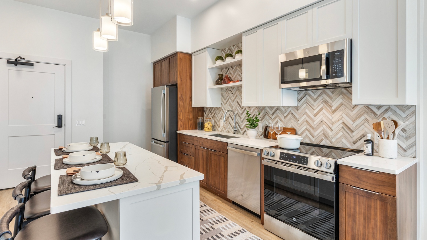 Kitchen in one of Epicurean's luxury apartments in Salem, NH