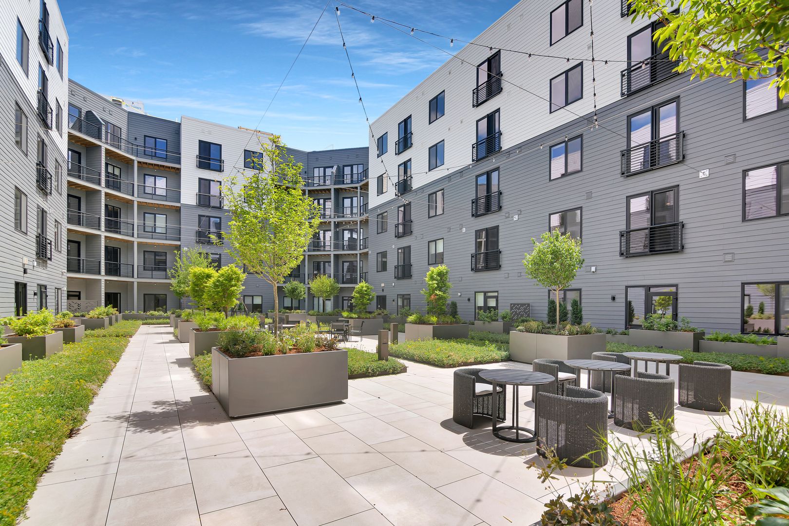 Enclosed courtyard.
