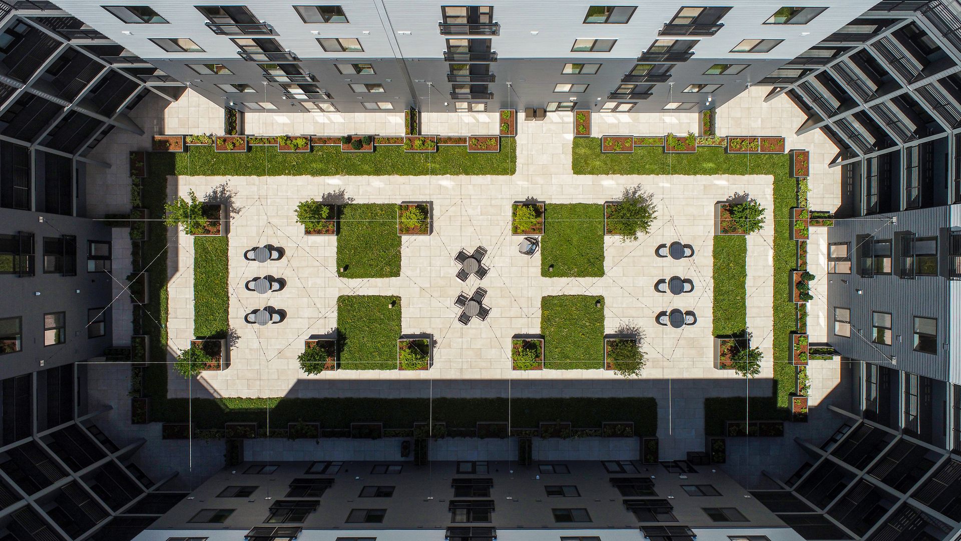 Aerial courtyard.